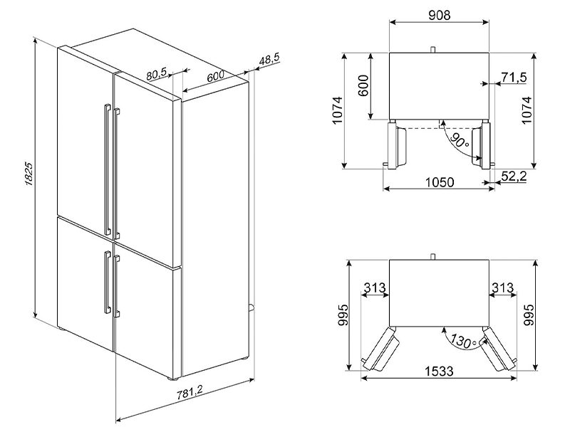 холодильник Smeg FQ60XE купить