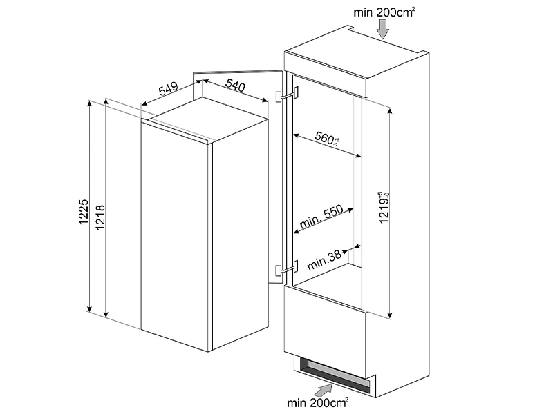 холодильник встраиваемый Smeg S4L120E купить