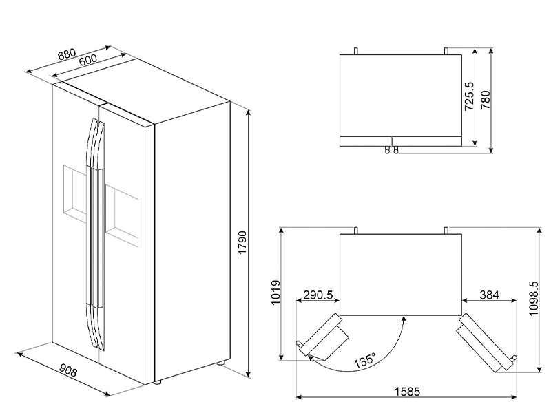 холодильник Smeg SBS63XDE купить