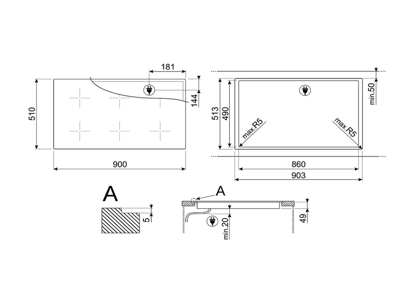 варочная поверхность Smeg SIM3964MB купить