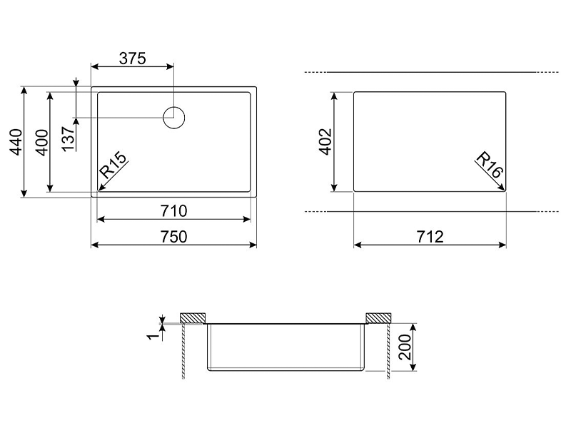 мойка кухонная Smeg VSTR71BRX купить