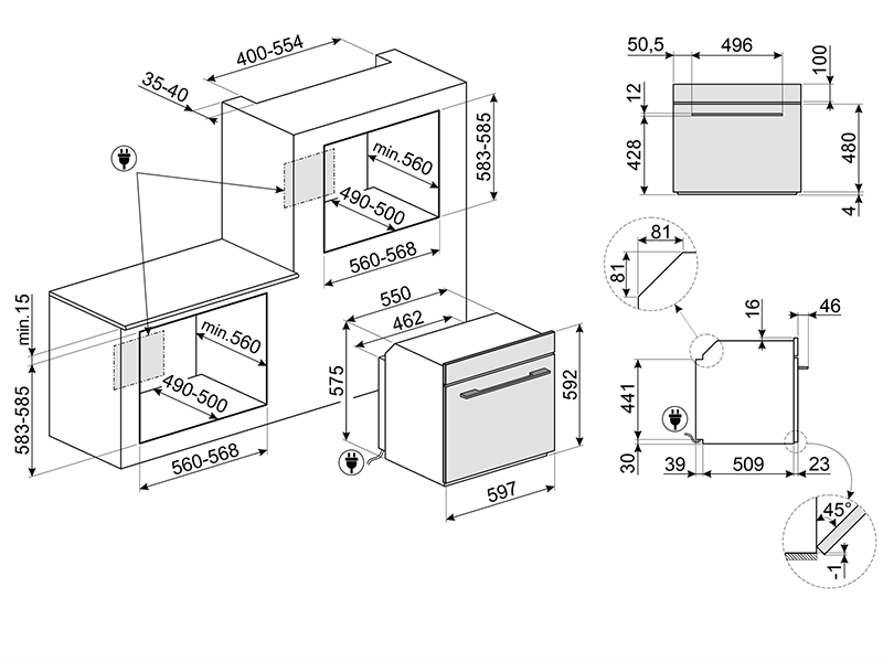 духовой шкаф Smeg SF6100VB3 купить