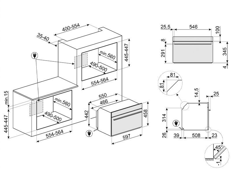 духовой шкаф Smeg SO4101M1B3 купить