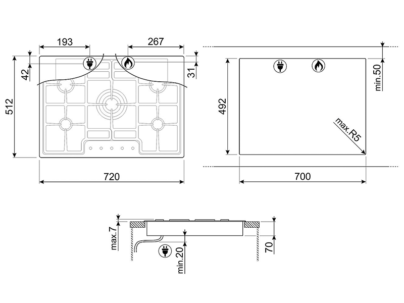 варочная поверхность Smeg PGF75-4 купить