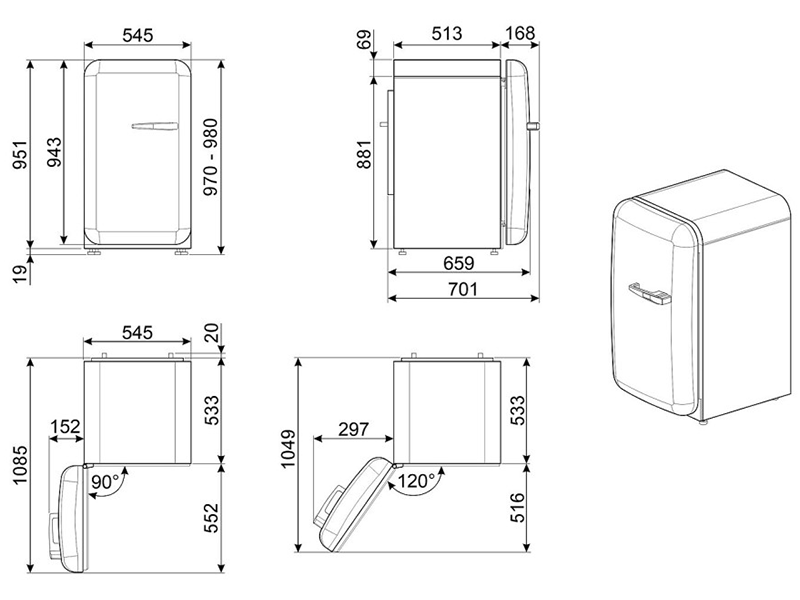 холодильник Smeg FAB10HLWH6 купить