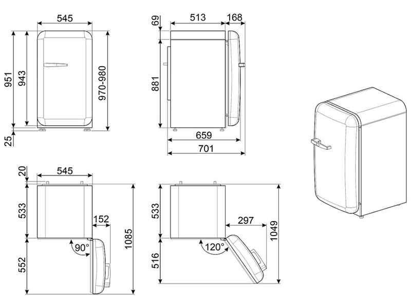 холодильник Smeg FAB10HRWH6 купить