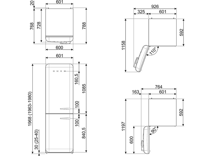 холодильник Smeg FAB32LPB6 купить