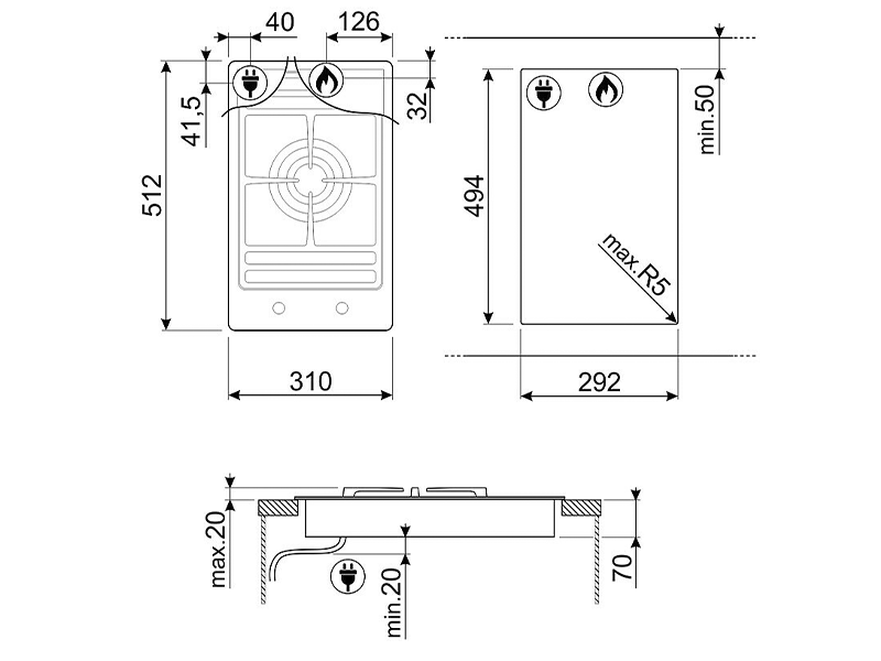 варочная поверхность Smeg PGF31G2 купить