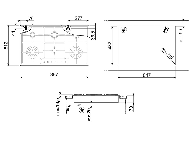 варочная поверхность Smeg PGF962 купить