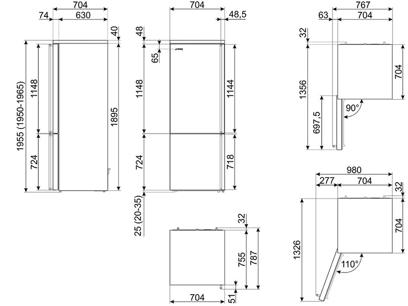 холодильник Smeg FA3905LX6 купить