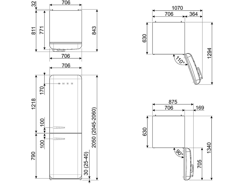холодильник Smeg FAB38RBL6 купить