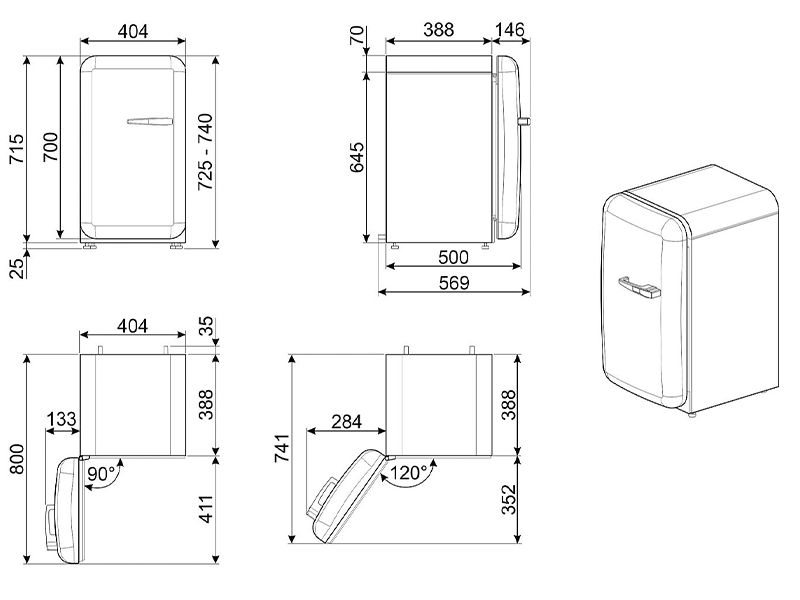 холодильник Smeg FAB5LPB6 купить