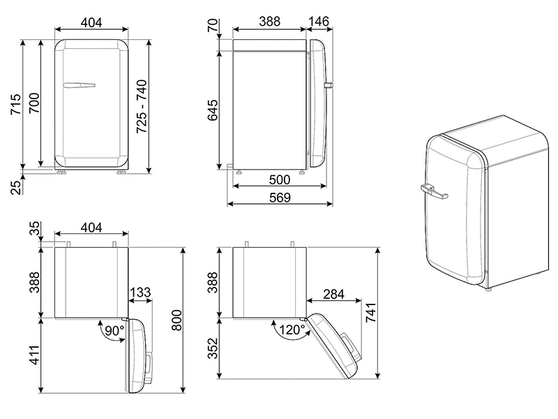 холодильник Smeg FAB5RWH6 купить