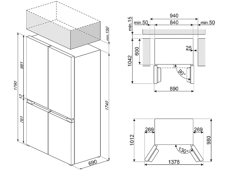 холодильник Smeg FQI48KD купить