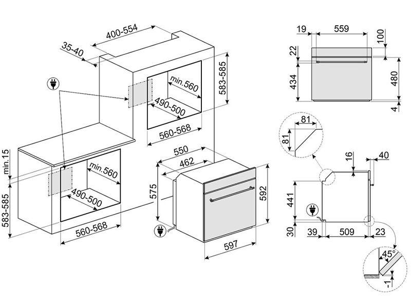 духовой шкаф Smeg SF68C1AVO купить