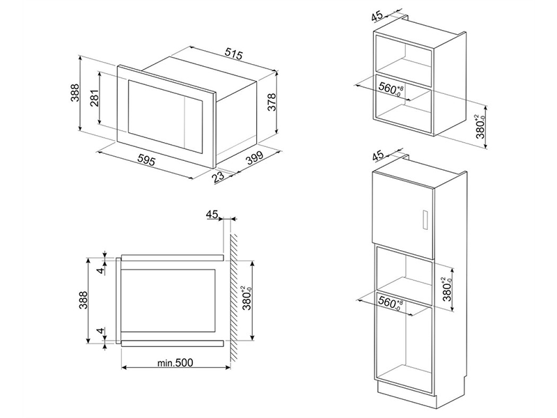 микроволновая печь встраиваемая Smeg FMI025B3 купить