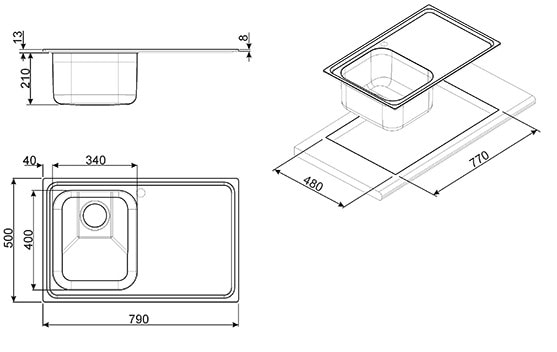 мойка кухонная Smeg SP791S-2 купить