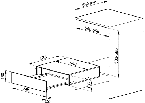 шкаф для посуды Smeg CT15B-2 купить